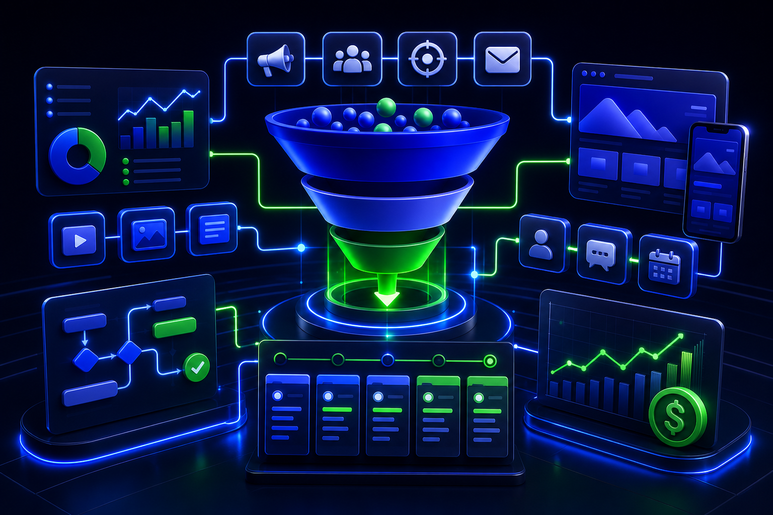 3D marketing funnel and sales growth system